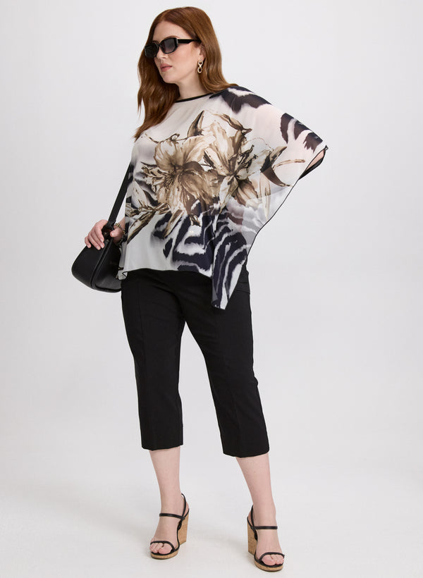 Laura Side Slit Pull-On Capris