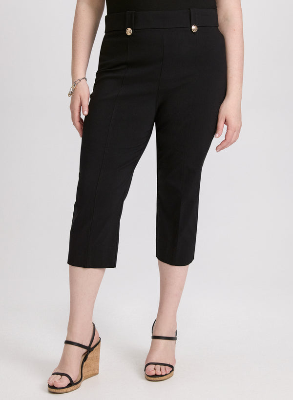 laura Side Slit Pull-On Capris