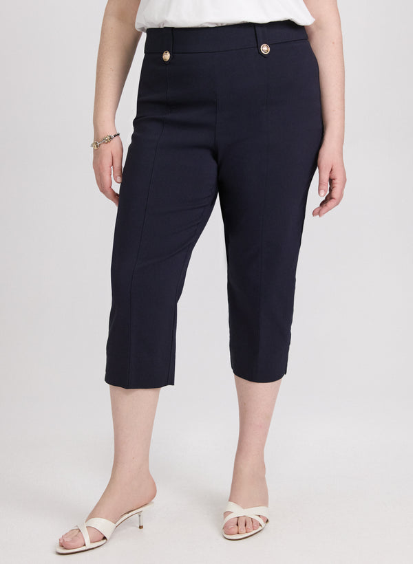 Laura Side Slit Pull-On Capris