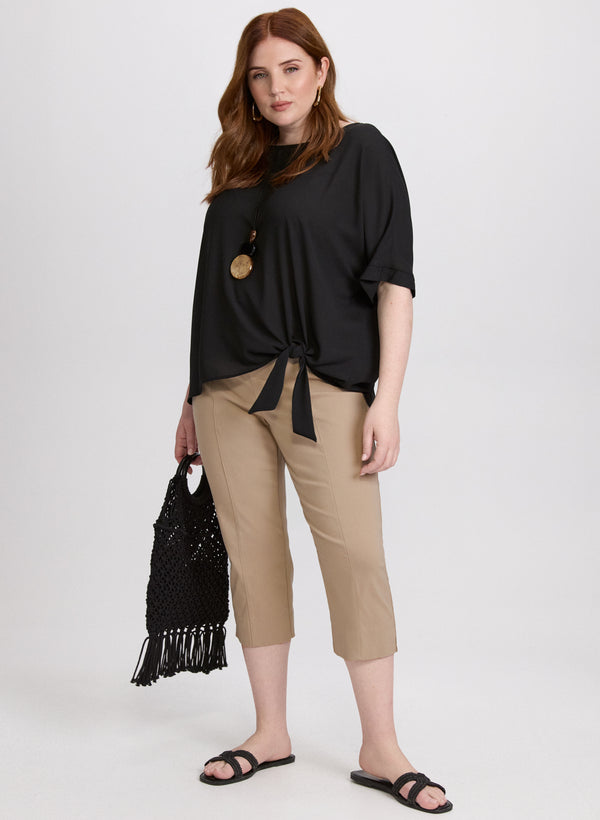 Laura Side Slit Pull-On Capris