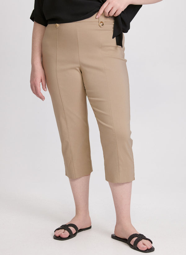 Laura Side Slit Pull-On Capris