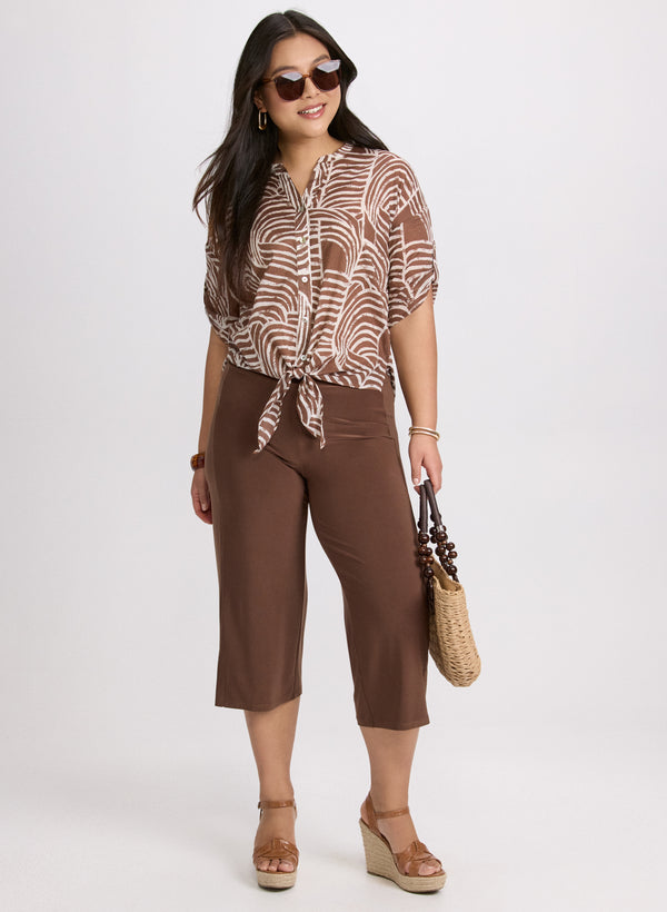 Laura Side Slit Pull-On Capris