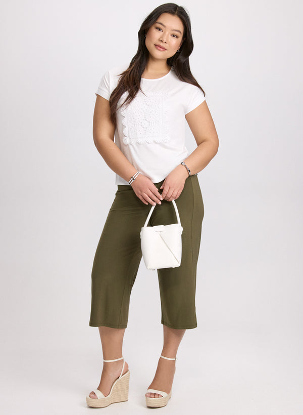 Laura Side Slit Pull-On Capris