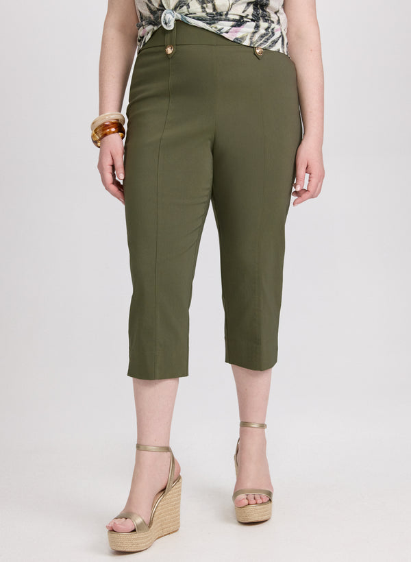 laura Side Slit Pull-On Capris