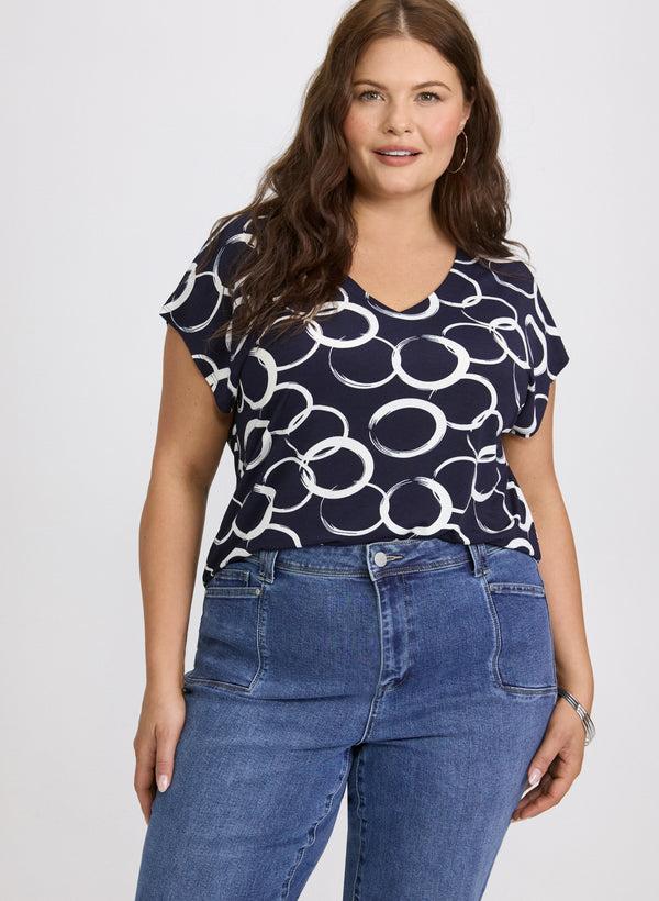laura Sketch Circle Print Top
