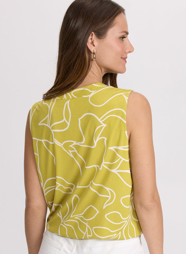 Laura Sketch Leaf Print Top