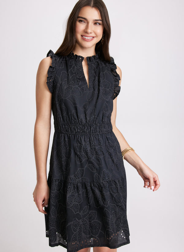 Laura Sketched Floral Eyelet Dress