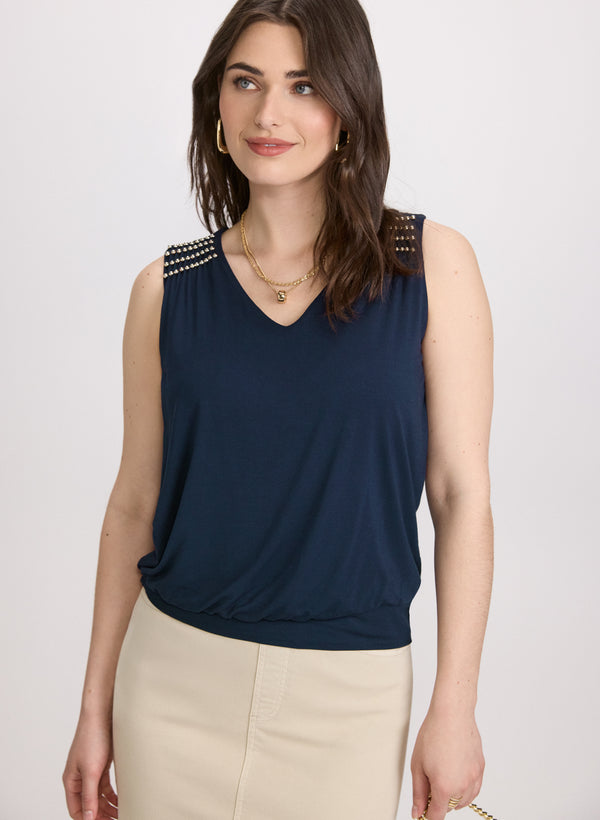 laura Sleeveless Beaded Top