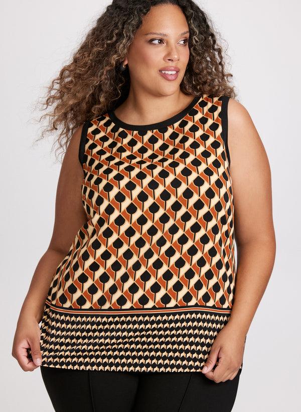laura Sleeveless Geometric Print Top