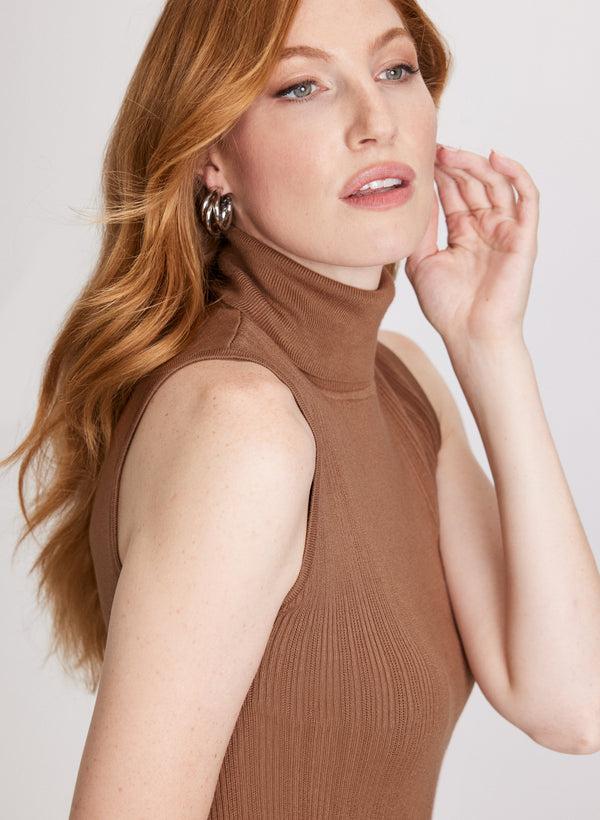 Laura Sleeveless Knit Turtleneck