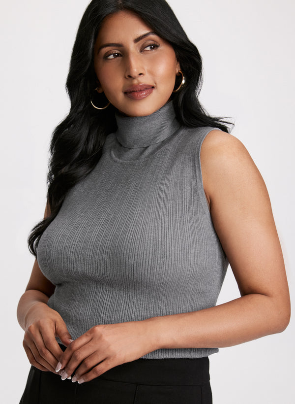 Laura Sleeveless Knit Turtleneck