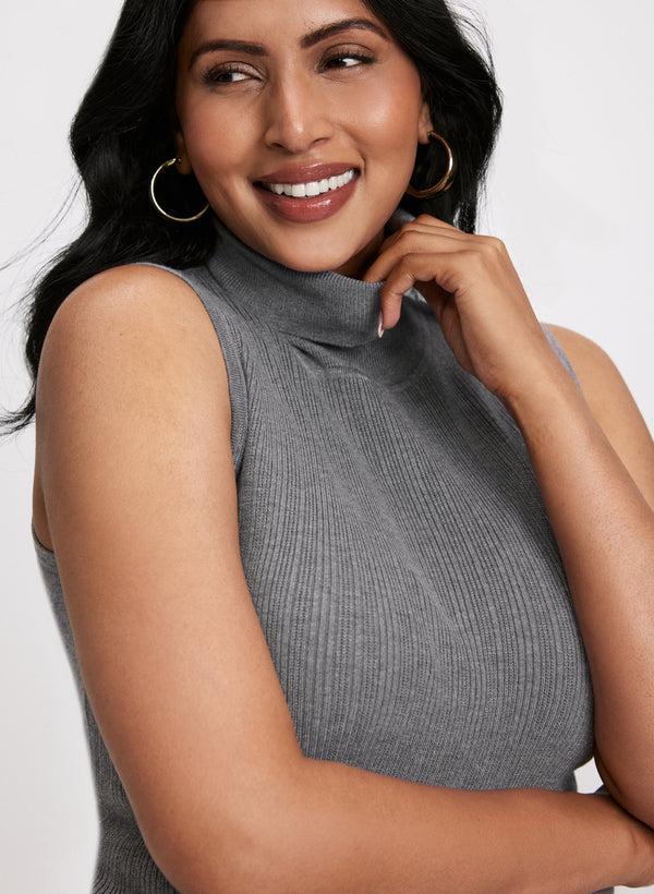 laura Sleeveless Knit Turtleneck