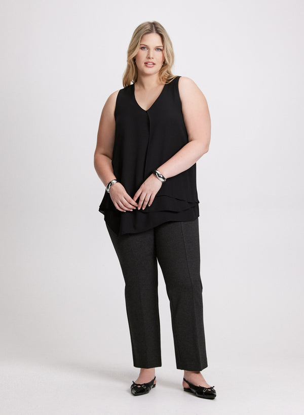laura Sleeveless Layered Blouse & Straight Leg Pants
