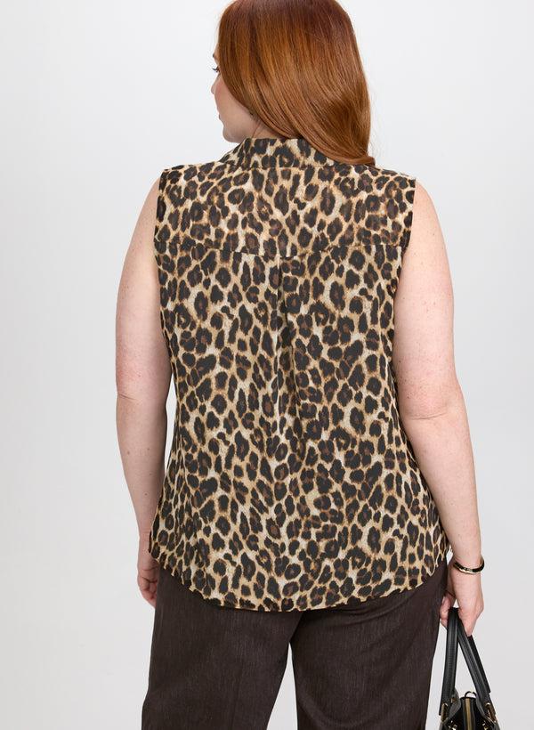 Laura Sleeveless Leopard Print Blouse