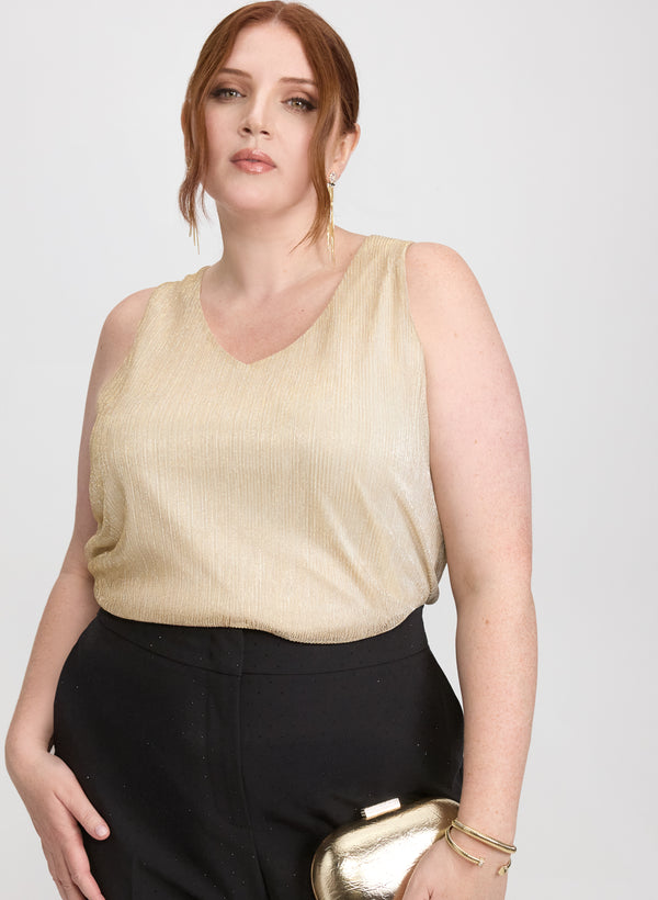 laura Sleeveless Metallic Top