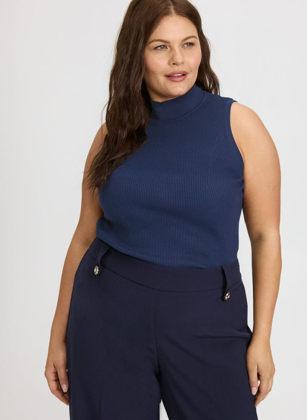 laura Sleeveless Mock Neck Knit