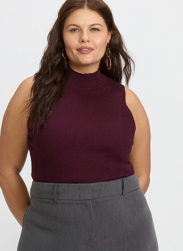 laura Sleeveless Mock Neck Knit