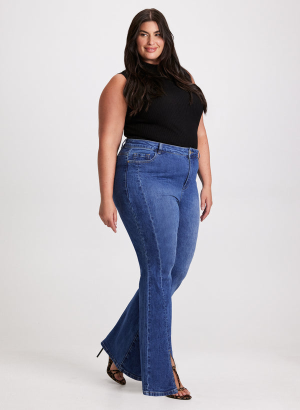 laura Sleeveless Mock Neck Top & Flared Leg Jeans