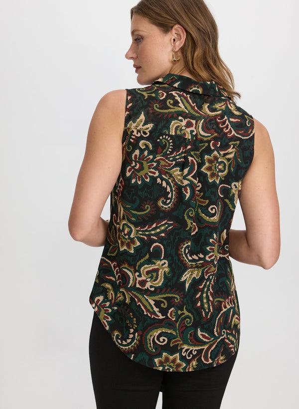 Laura Sleeveless Paisley Blouse