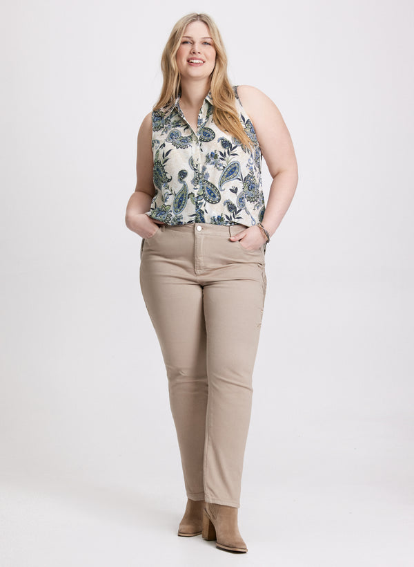 Laura Sleeveless Paisley Print Blouse