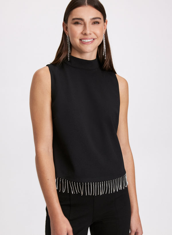 laura Sleeveless Rhinestone Top