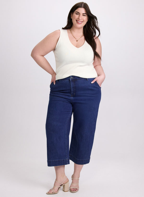 Laura Sleeveless Ribbed Knit Sweater