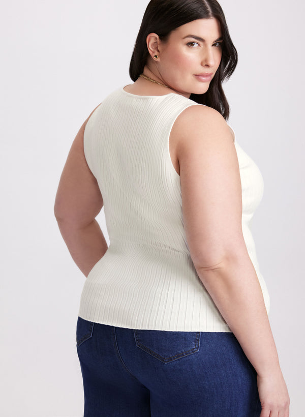 Laura Sleeveless Ribbed Knit Sweater