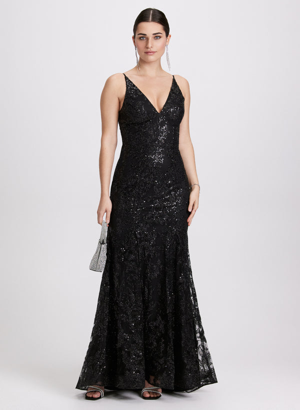 laura Sleeveless Sequin Maxi Dress