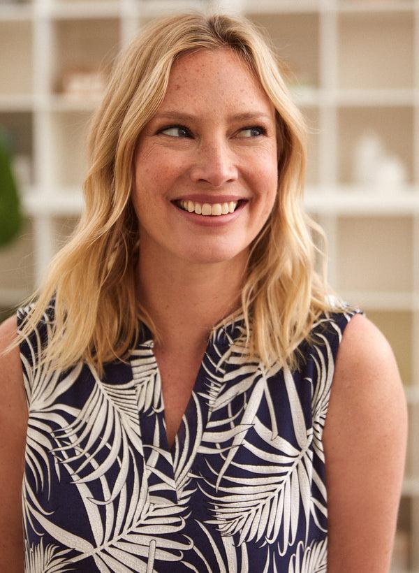 Laura Sleeveless Tropical Print Dress