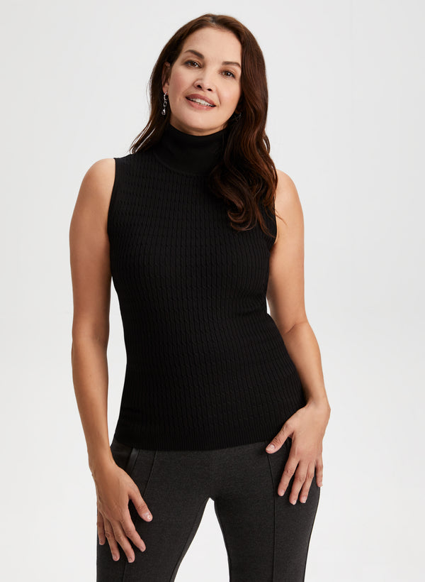 laura Sleeveless Turtleneck Sweater