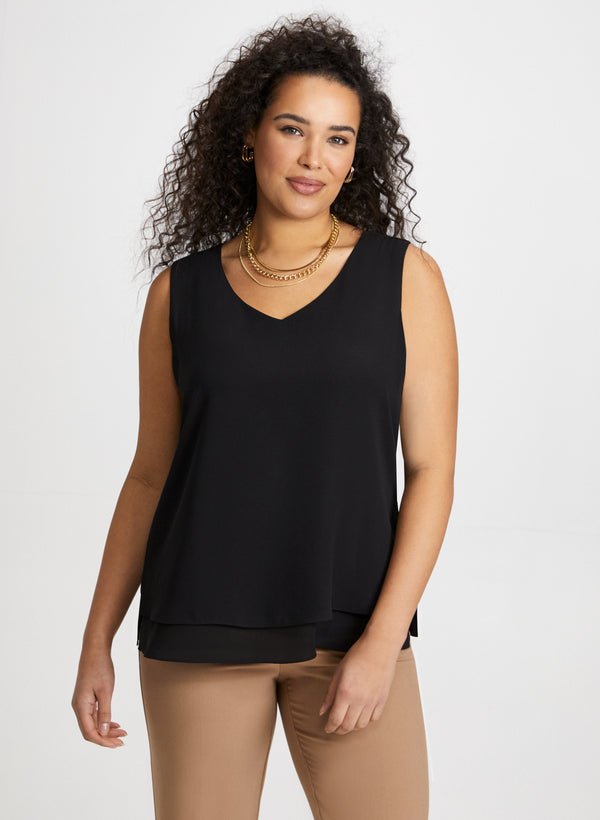 Laura Sleeveless V-Neck Blouse