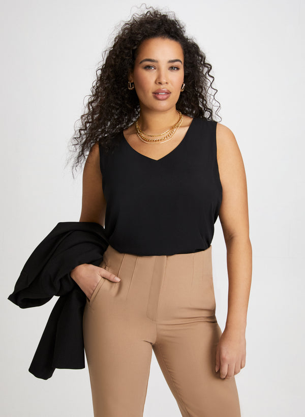 laura Sleeveless V-Neck Blouse