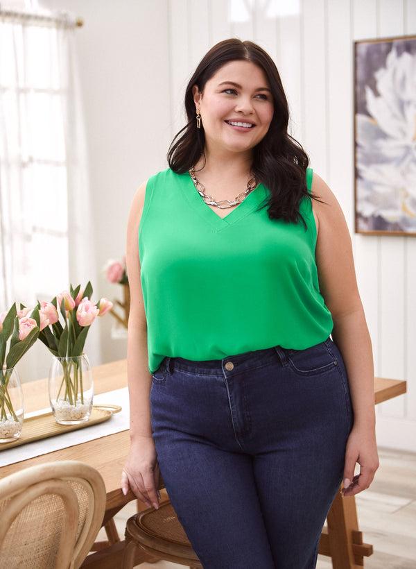 laura Sleeveless V-Neck Blouse