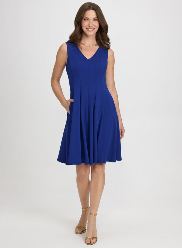 laura Sleeveless V-Neck Dress