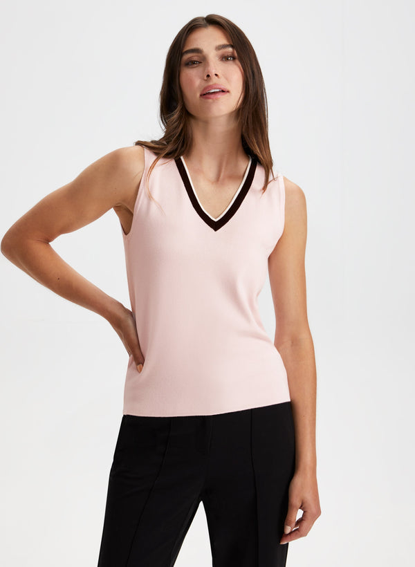 laura Sleeveless V-Neck Sweater