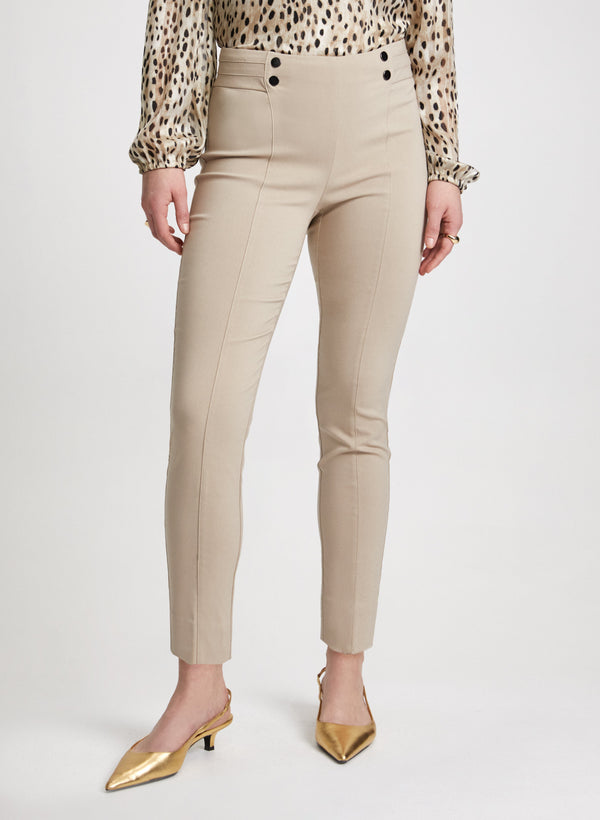 laura Slim Leg Pull-on Bengaline Pants