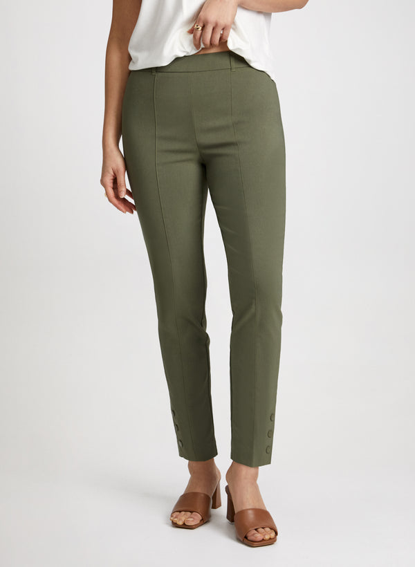 laura Slim Pull-On Ankle Pants