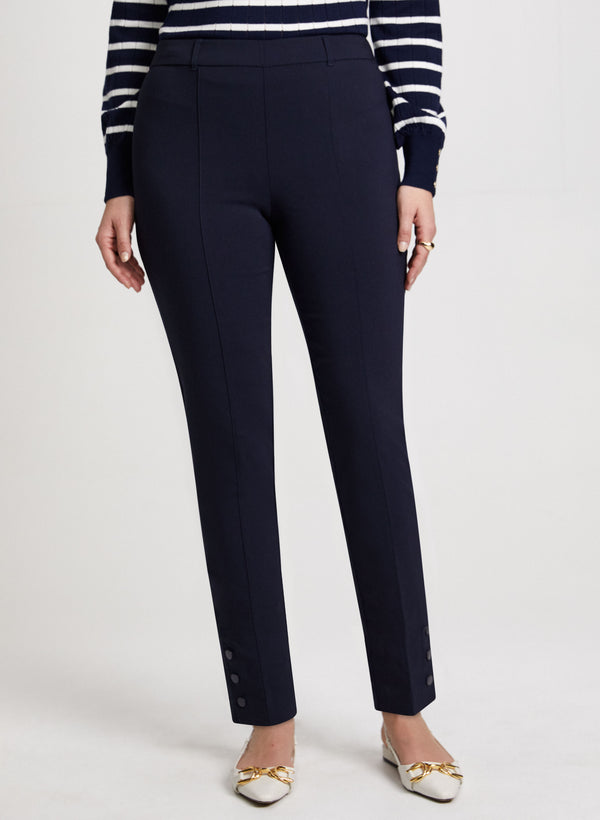 laura Slim Pull-On Ankle Pants