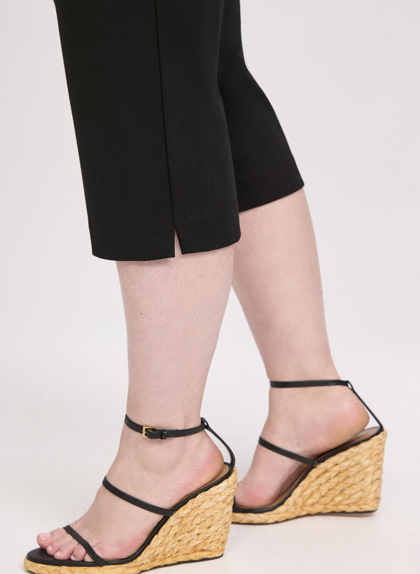 Laura Slit Detail Straight Leg Capris