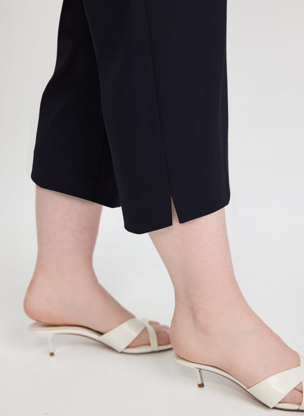 Laura Slit Detail Straight Leg Capris