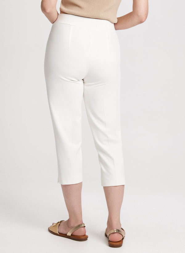 Laura Slit Detail Straight-Leg Capris