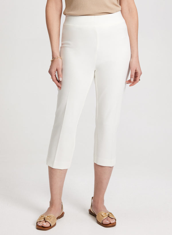 laura Slit Detail Straight-Leg Capris