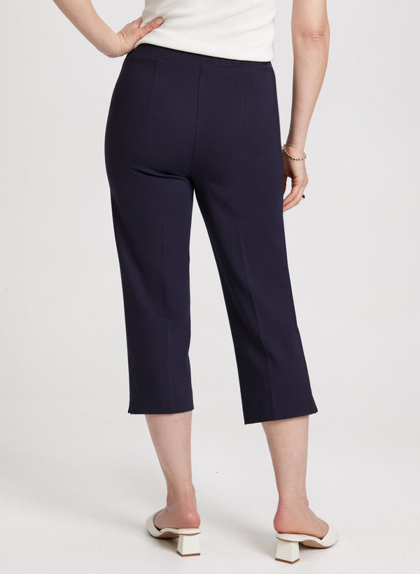 Laura Slit Detail Straight-Leg Capris