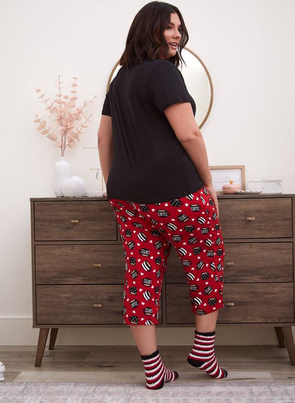 Laura Slogan PJ Set With Socks