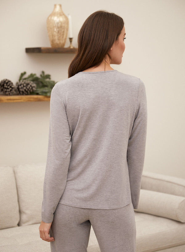 Laura Slogan V-Neck Pyjama Top