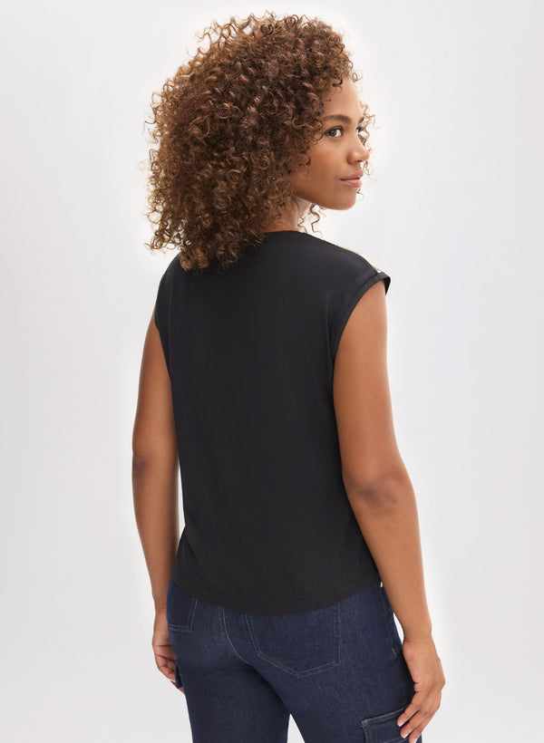 Laura Snake Print Cap Sleeve Top