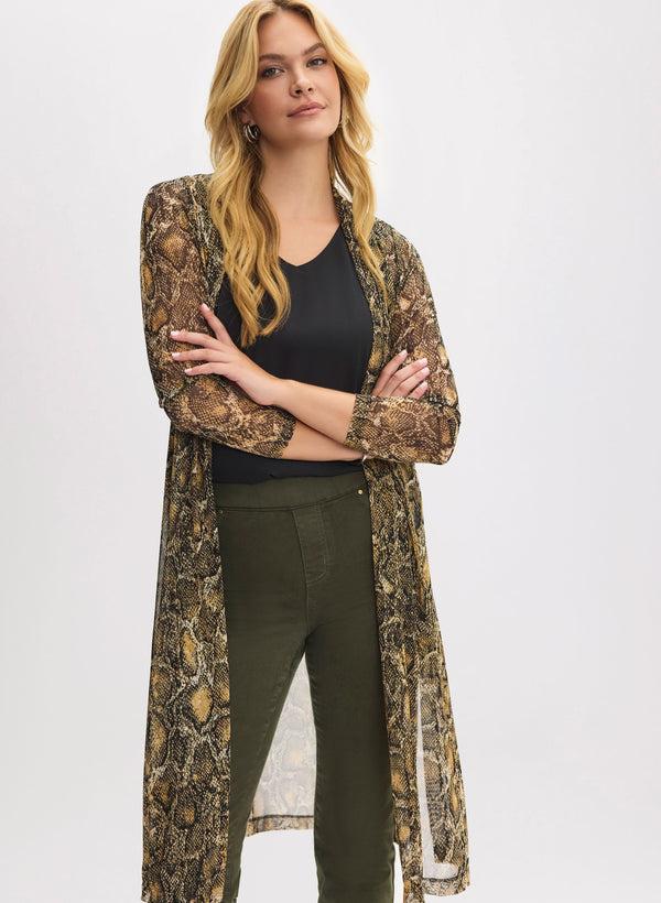 laura Snake Print Mesh Cover-Up