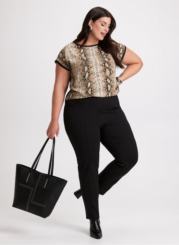 laura Snake Print Top & Slim-Leg Pants