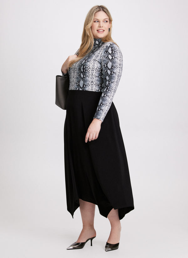laura Snake Print Turtleneck Top & Maxi Skirt