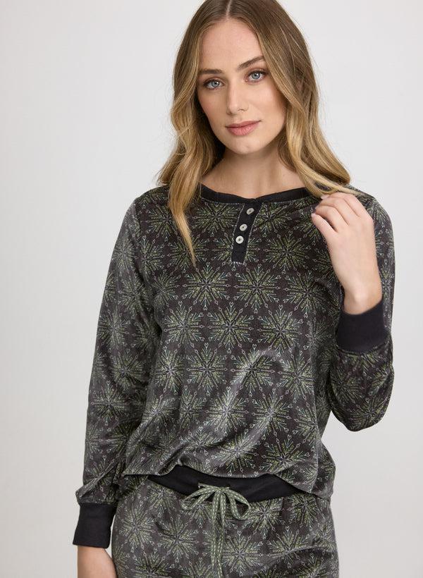 Laura Snowflake Print Pyjama Set